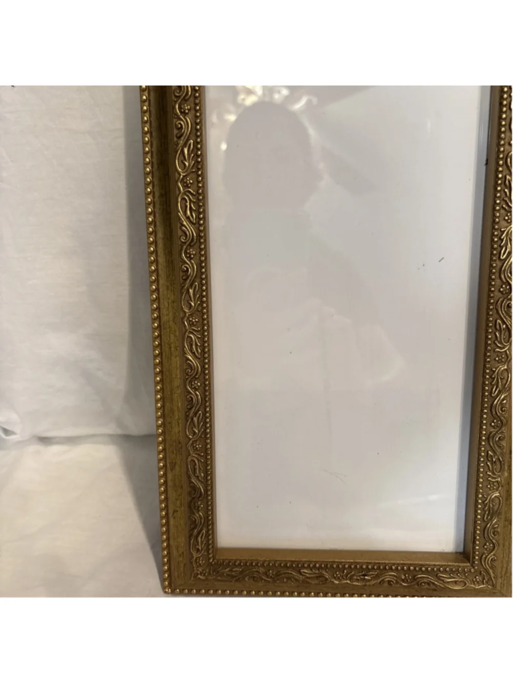 Vtg Ornate Rectangular Carved Gilt Wall Wood Golf Leaf Frame Hollywood 1169